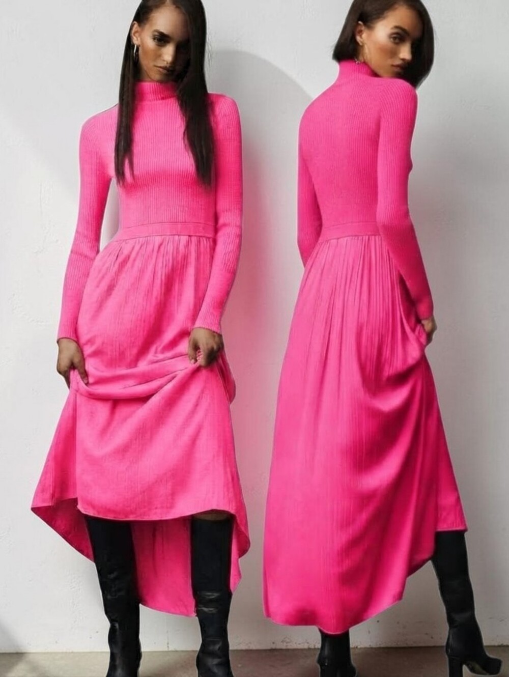 ANTHROPOLOGIE The Thea Long-Sleeve Twofer Maxi Dress - Size S